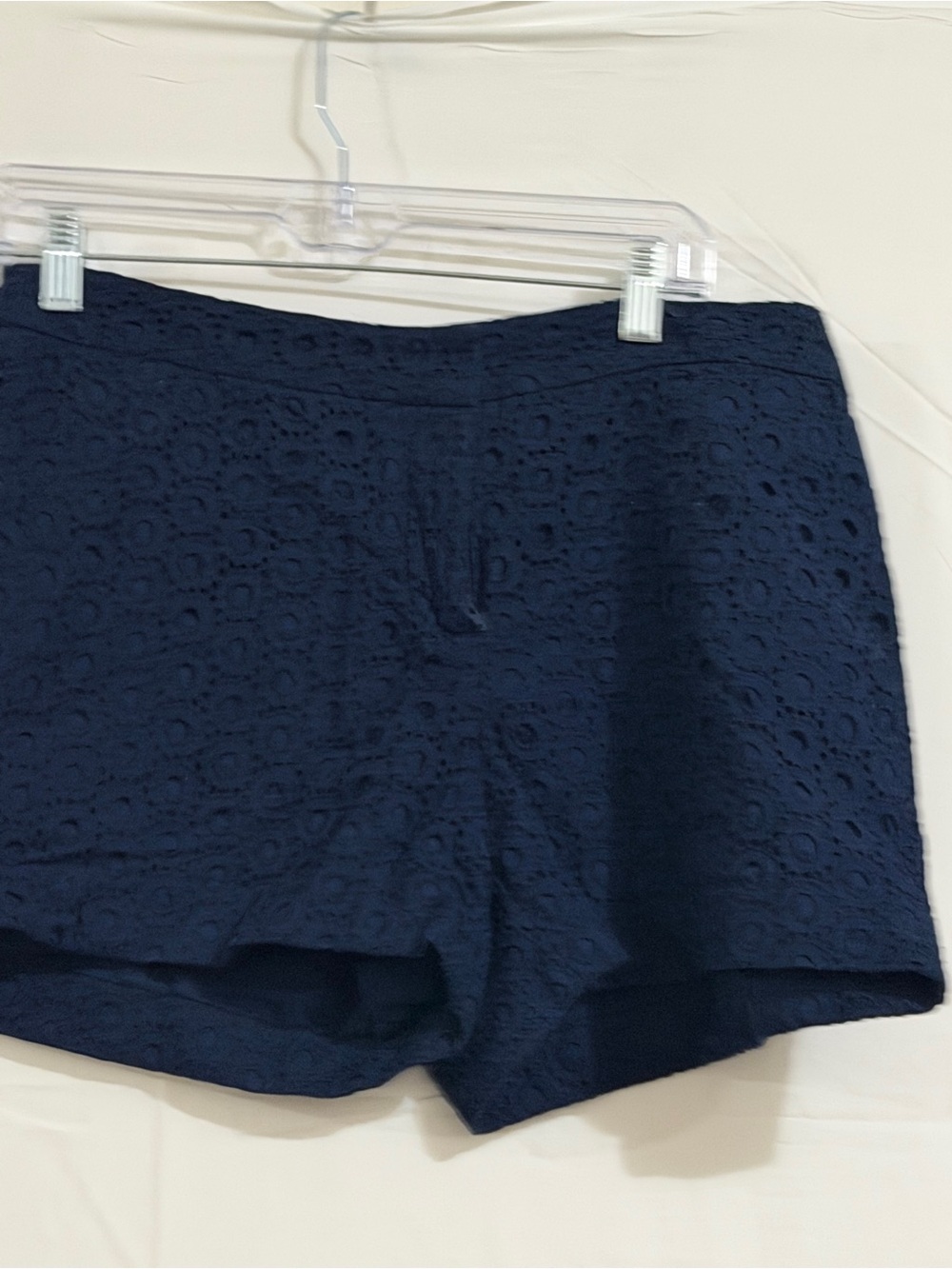 crown & ivy Navy Eyelet Bermuda Shorts